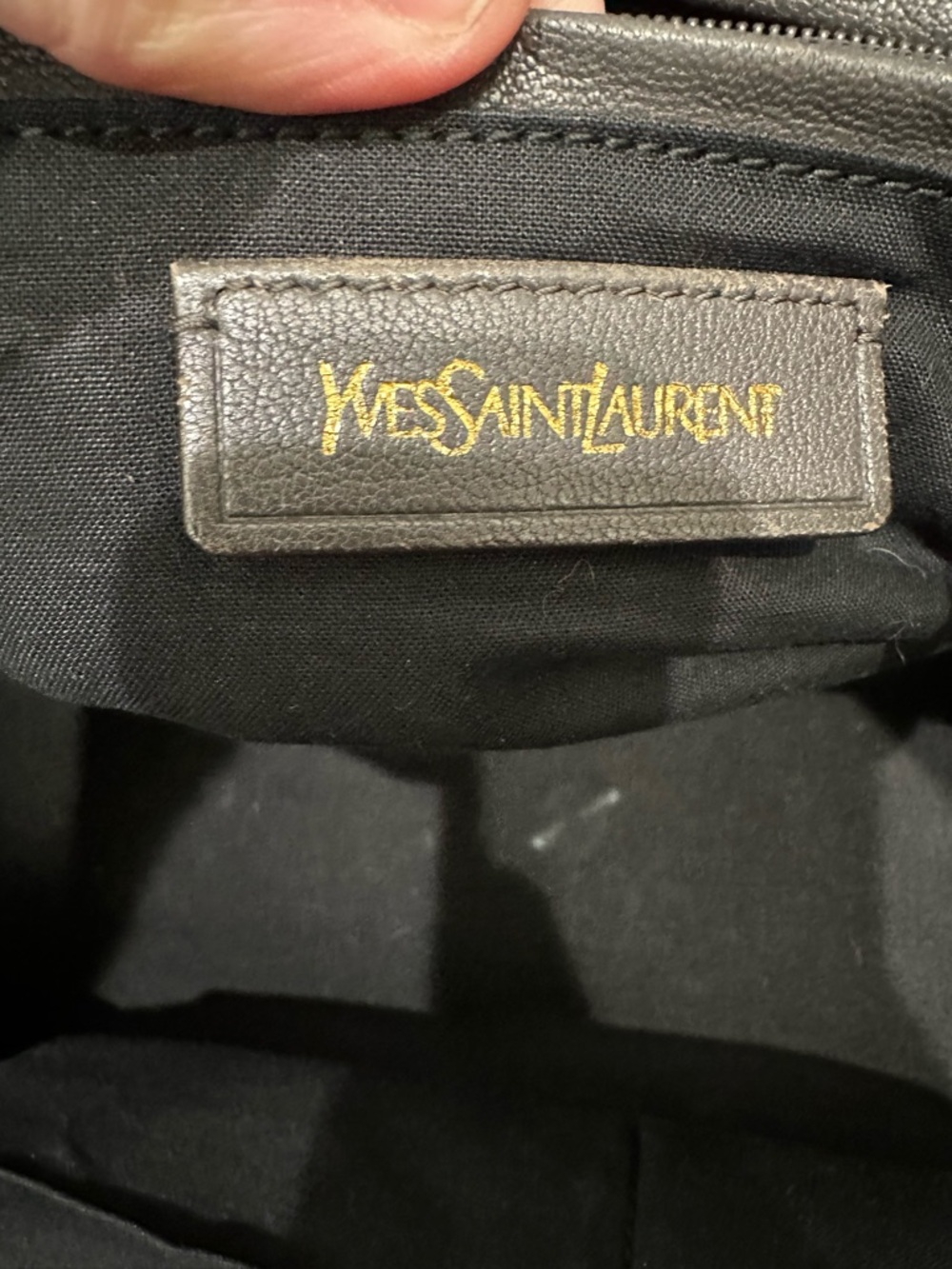 Yves Saint Laurent charcoal gray Leather Satchel with Gold Hardware - Picture 11 of 11